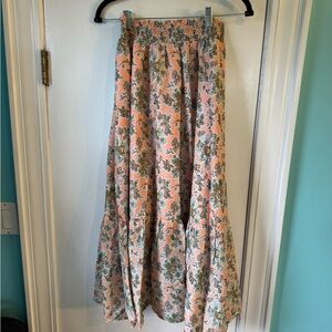 Ann Taylor Floral Peach Maxi Skirt